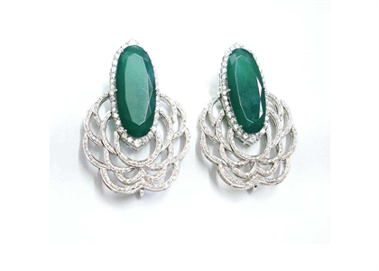 CZ Studded Gemstone Earring